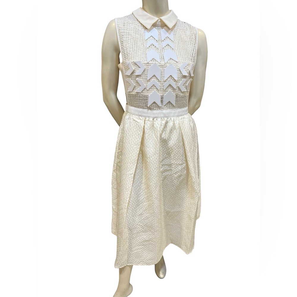 Self-Portrait off white Sleeveless Backless Dress US 8 UK 10